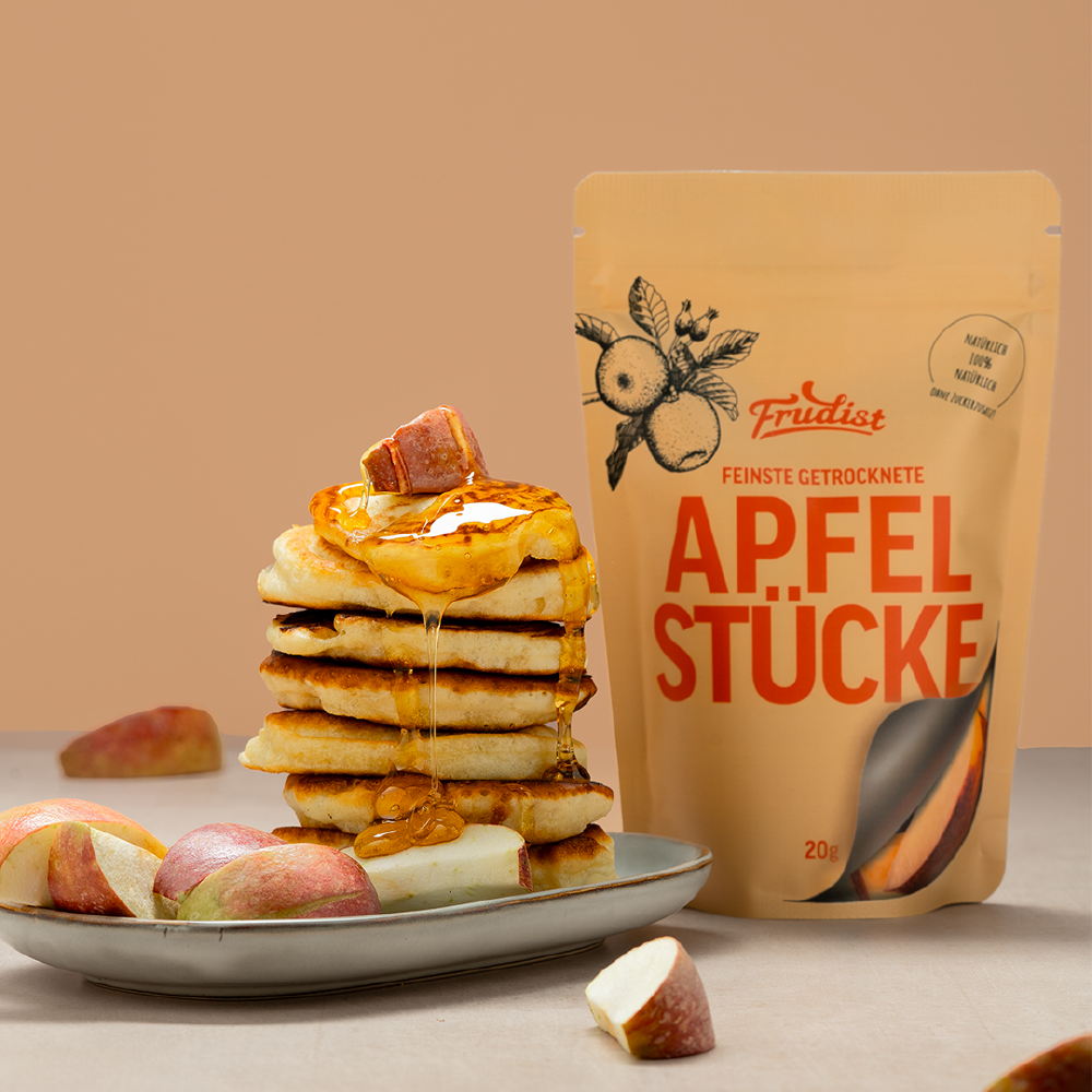 Gefriergetrocknete Äpfel von Frudist auf Pancakes