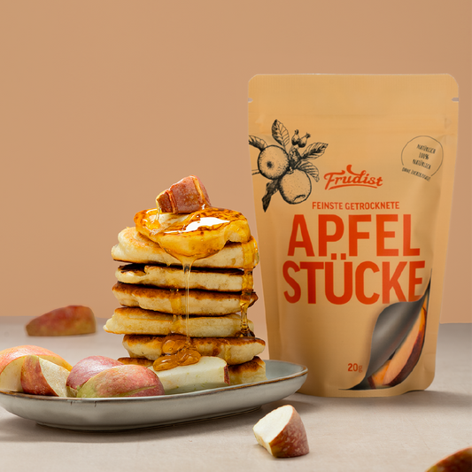 Gefriergetrocknete Äpfel von Frudist auf Pancakes