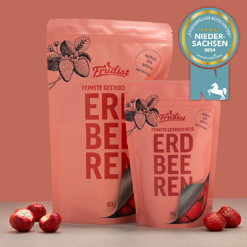 Gefriergetrocknete Erdbeeren kaufen: fruchtig lecker Frudist Gefriergetrocknete Erdbeeren kaufen: fruchtig lecker Frudist