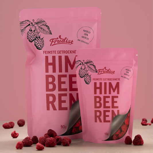Verpackung gefriergetrocknete Himbeeren von Frudist