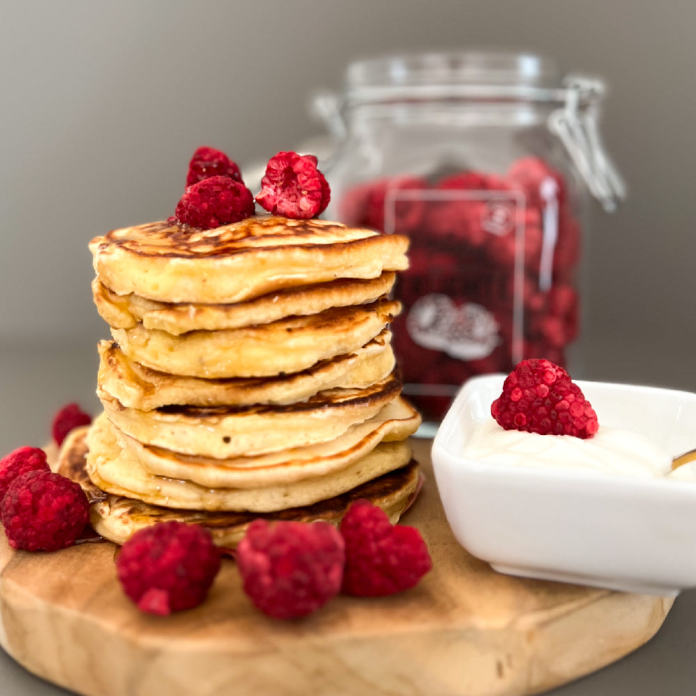 Pancakes mit Himbeeren