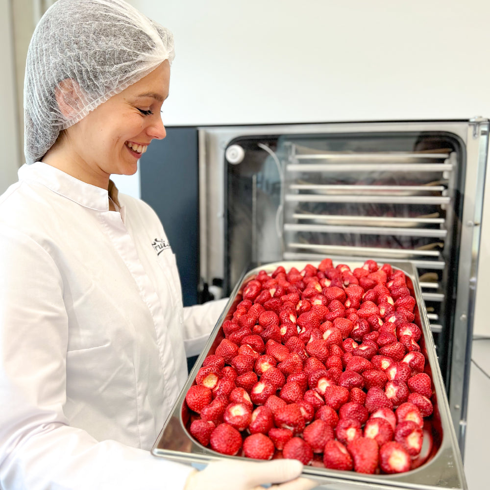 Produktion gefriergetrocknete Erdbeeren Frudist