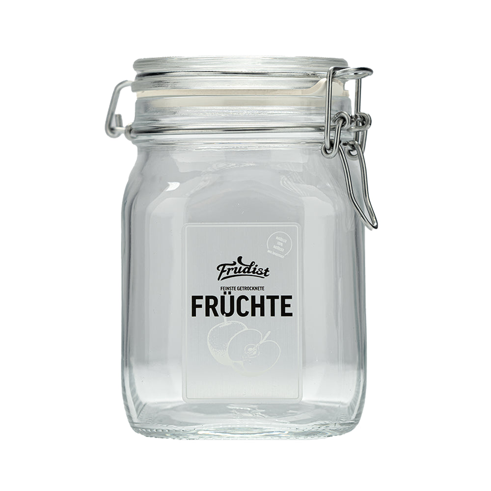 Glas für gefriergetrocknete Äpfel