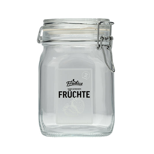 Glas für gefriergetrocknete Erdbeeren