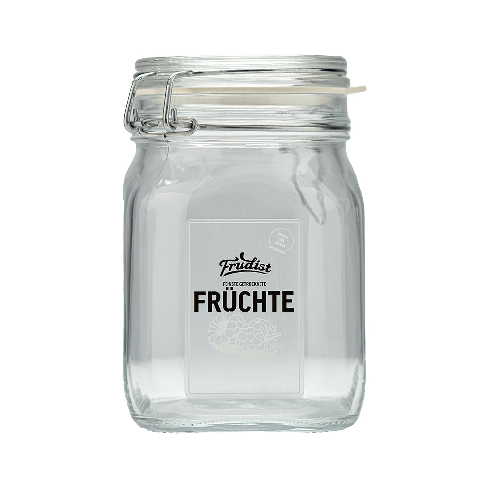 Glas für gefriergetrocknete Himbeeren
