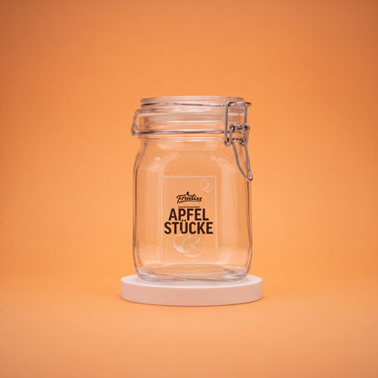 Leeres Genussglas für gefriergetrocknete Äpfel von FRUDIST