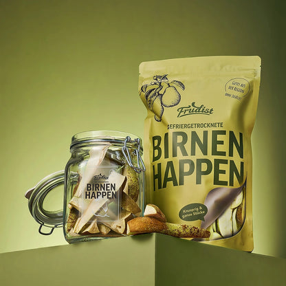 Gefriergetrocknete FRUDIST-Birnen im Genussglas